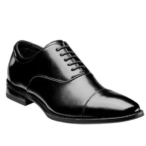Stacy Adams Mens Black Leather Cap Toe Oxford Dress Shoes Formal Business Size 7